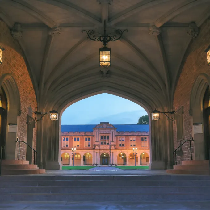 Ridgley Hall from Brookings archway